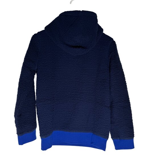 Lands' End Sherpa Pullover Hoodie Kids Size Large 10-12 Deep Sea Navy Blue NWT! - Picture 4 of 5